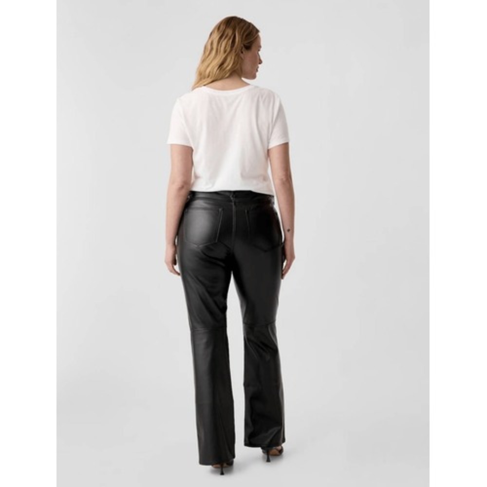 GAP Baby Boot Mid Rise Faux Leather Pants Black Women's Size 29 8 - Picture 2 of 12